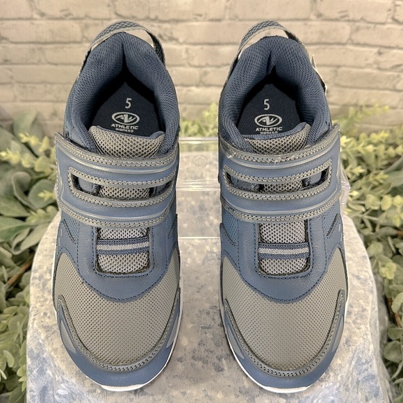 Athletic Works - Blue & Gray U-Strap Durable Comfort Sneakers Big Boys 5M 💙NWT - Picture 3 of 11